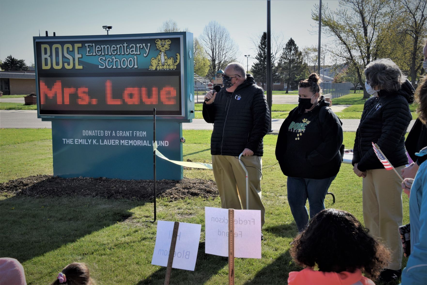 Bose Elementary School's new sign